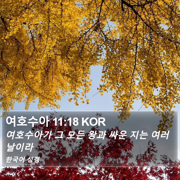 여호수아 11:18 KOR Bible Study