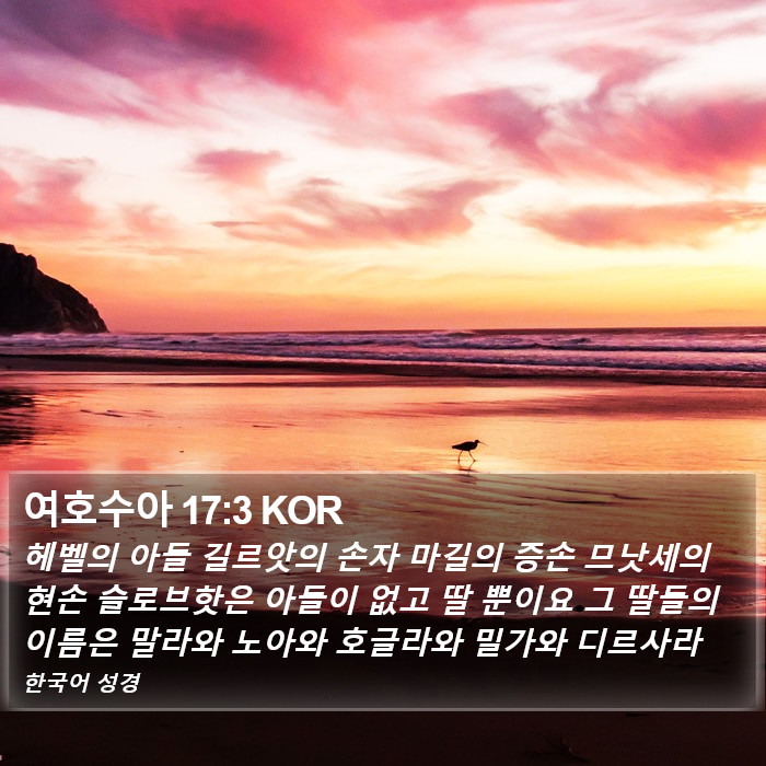 여호수아 17:3 KOR Bible Study