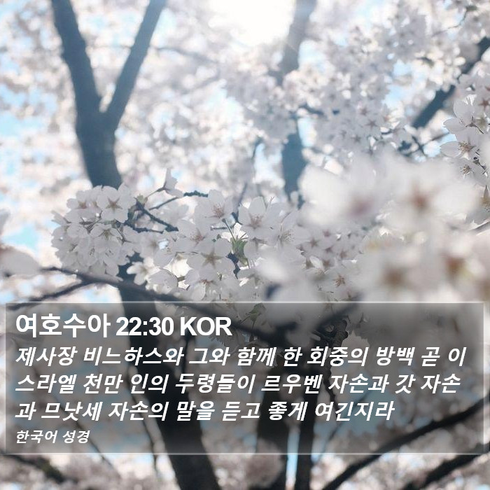 여호수아 22:30 KOR Bible Study