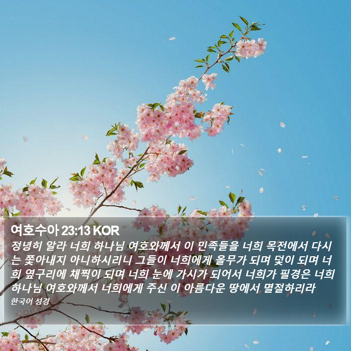 여호수아 23:13 KOR Bible Study