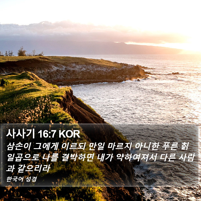 사사기 16:7 KOR Bible Study
