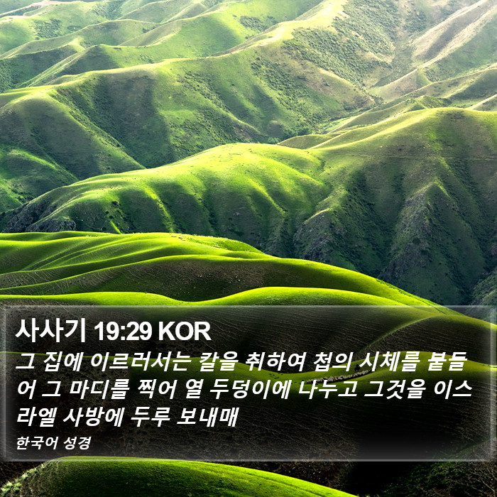 사사기 19:29 KOR Bible Study