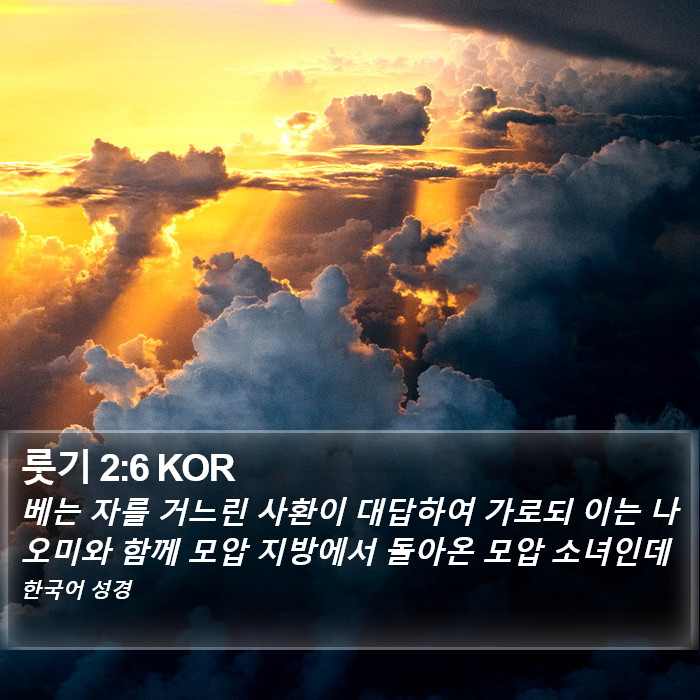 룻기 2:6 KOR Bible Study