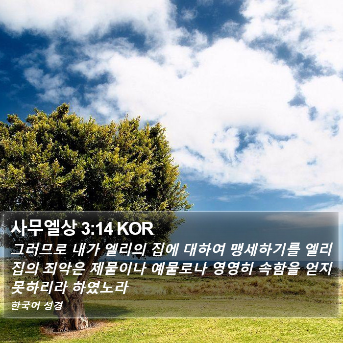 사무엘상 3:14 KOR Bible Study