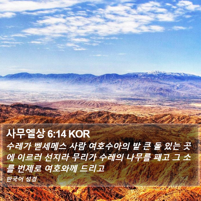 사무엘상 6:14 KOR Bible Study