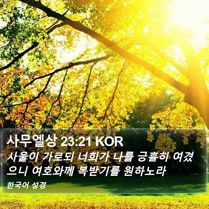 사무엘상 23:21 KOR Bible Study
