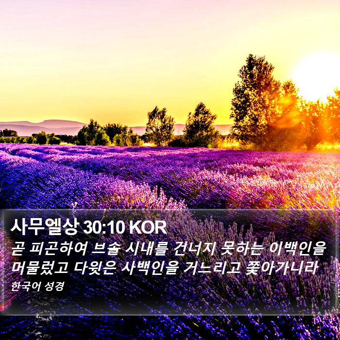 사무엘상 30:10 KOR Bible Study