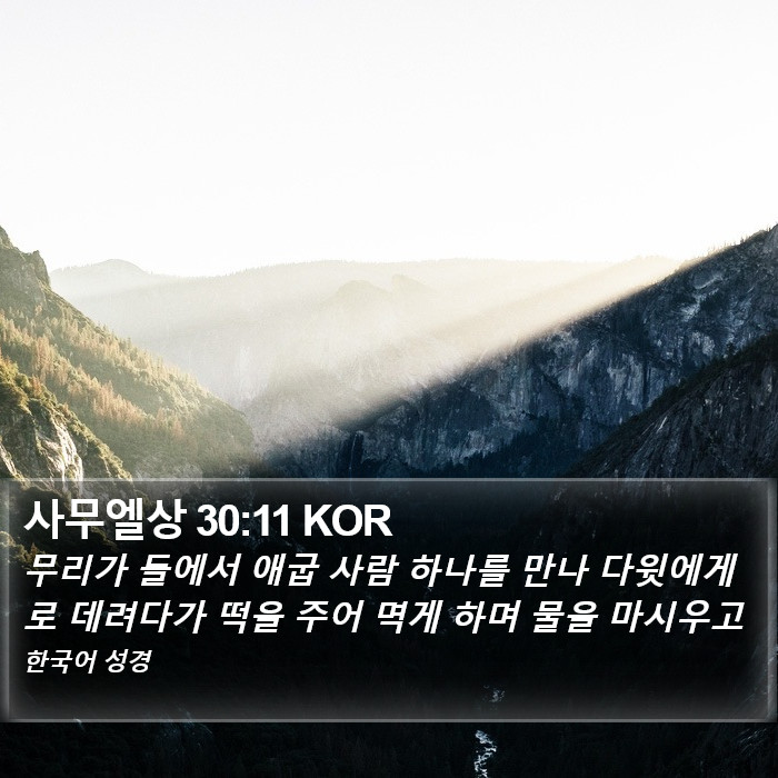 사무엘상 30:11 KOR Bible Study