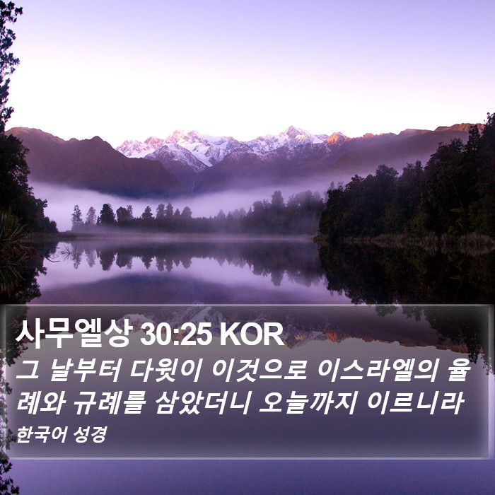 사무엘상 30:25 KOR Bible Study