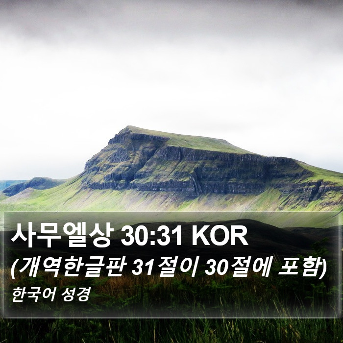 사무엘상 30:31 KOR Bible Study