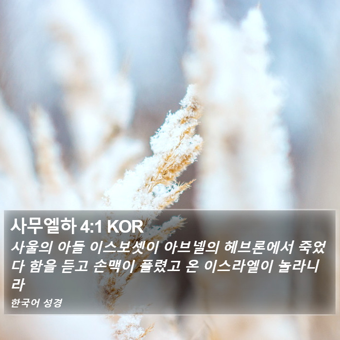 사무엘하 4:1 KOR Bible Study