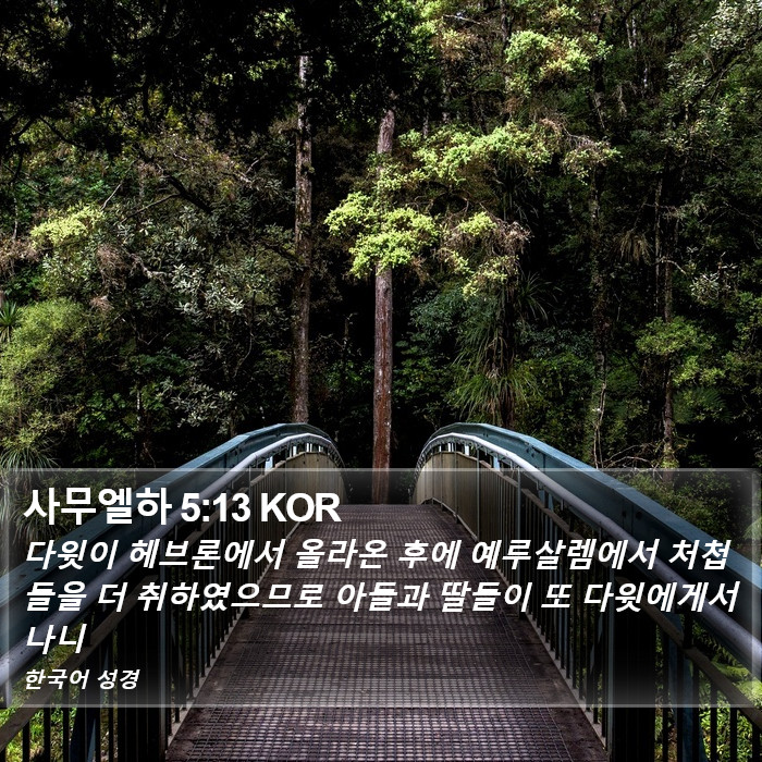 사무엘하 5:13 KOR Bible Study