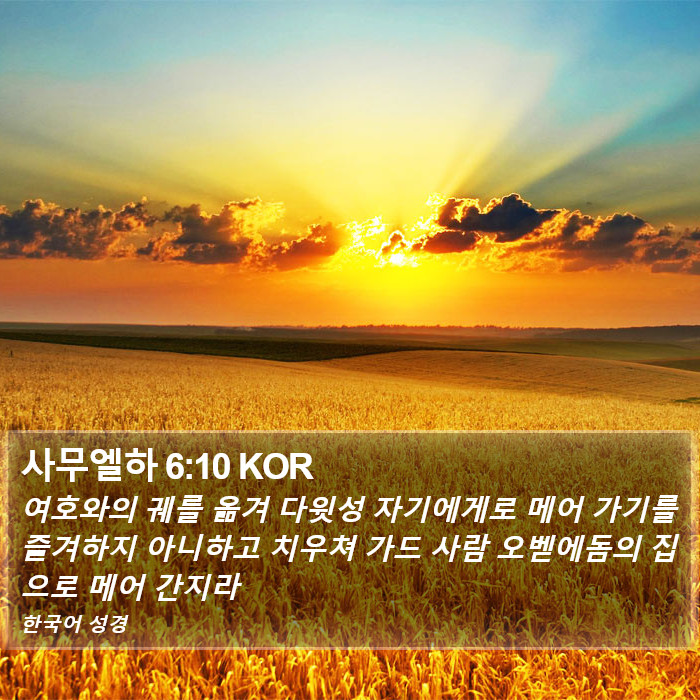 사무엘하 6:10 KOR Bible Study