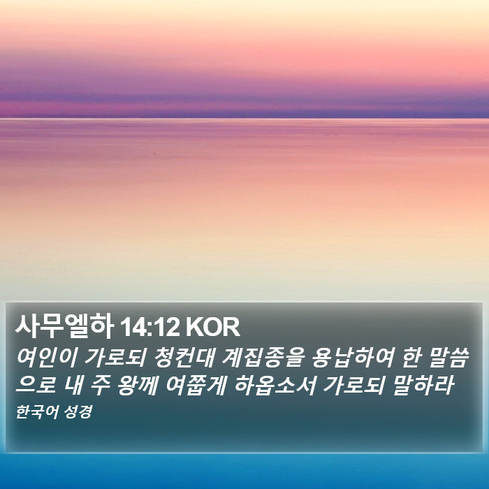 사무엘하 14:12 KOR Bible Study