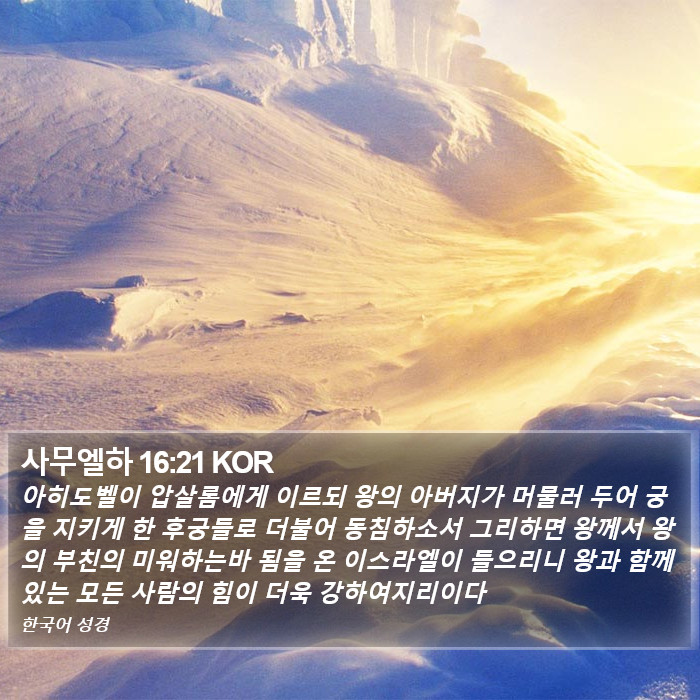 사무엘하 16:21 KOR Bible Study