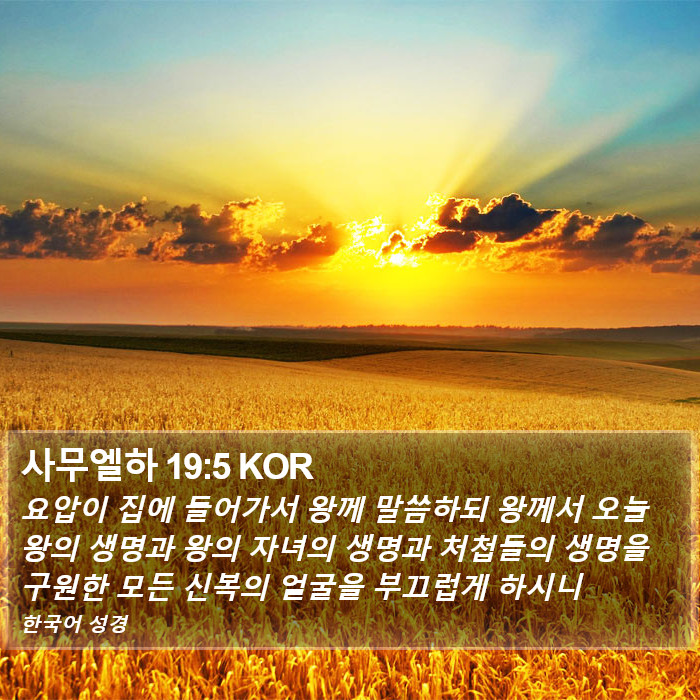사무엘하 19:5 KOR Bible Study
