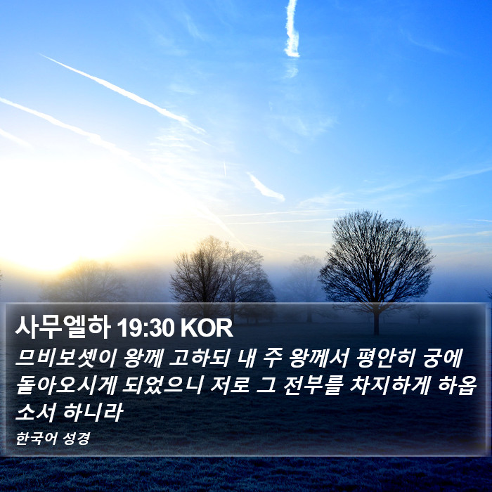 사무엘하 19:30 KOR Bible Study