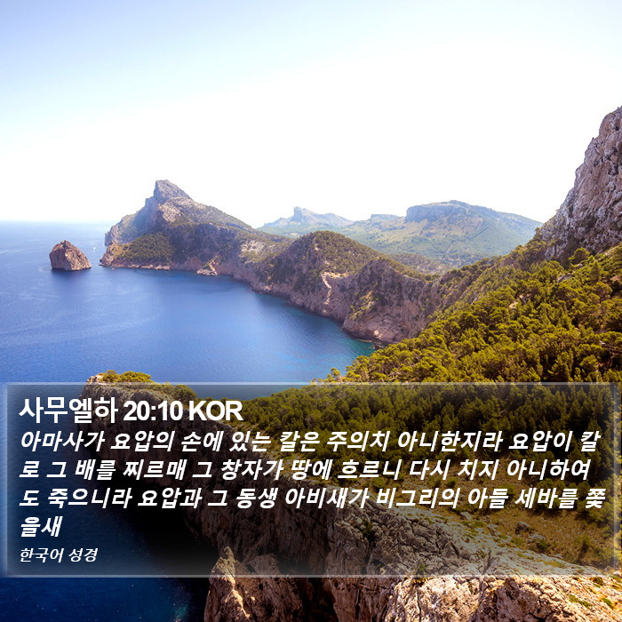 사무엘하 20:10 KOR Bible Study