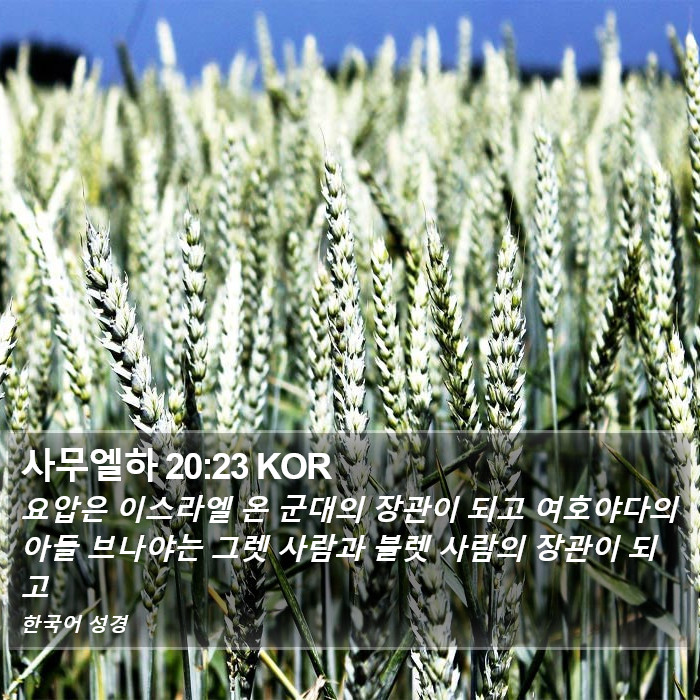 사무엘하 20:23 KOR Bible Study