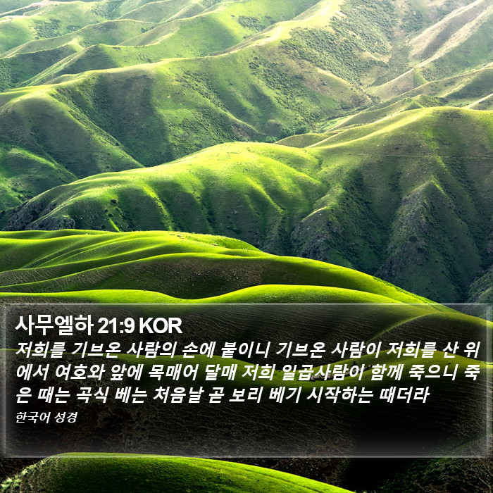 사무엘하 21:9 KOR Bible Study