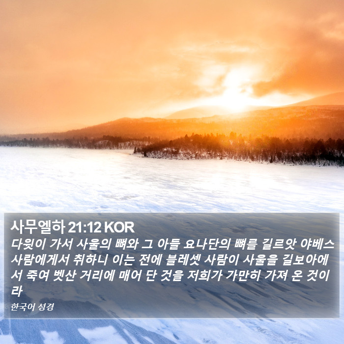 사무엘하 21:12 KOR Bible Study