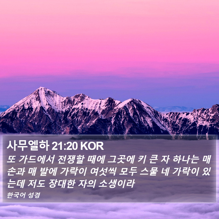 사무엘하 21:20 KOR Bible Study