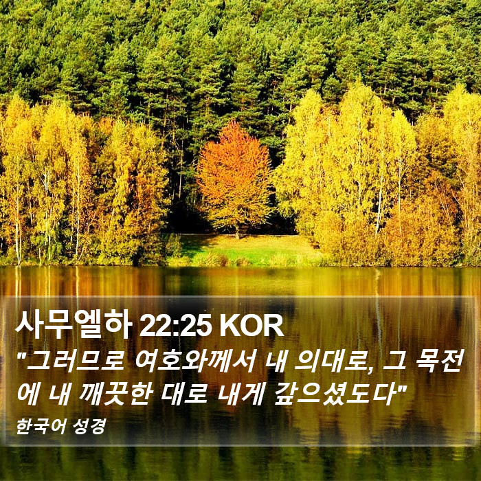 사무엘하 22:25 KOR Bible Study