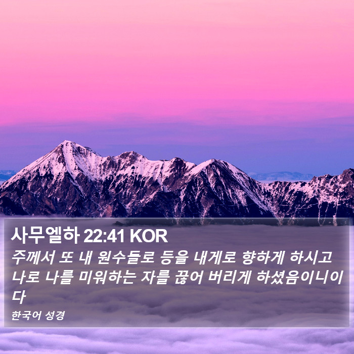 사무엘하 22:41 KOR Bible Study