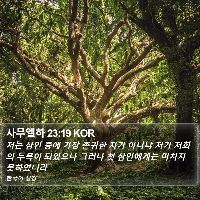 사무엘하 23:19 KOR Bible Study