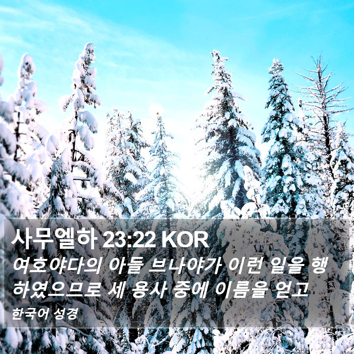 사무엘하 23:22 KOR Bible Study