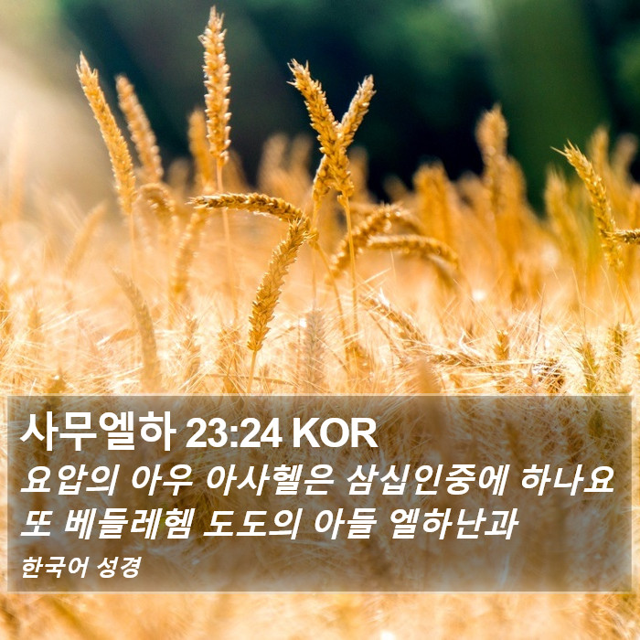사무엘하 23:24 KOR Bible Study