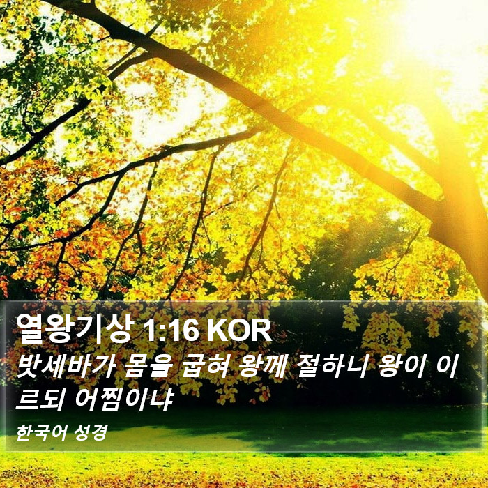 열왕기상 1:16 KOR Bible Study