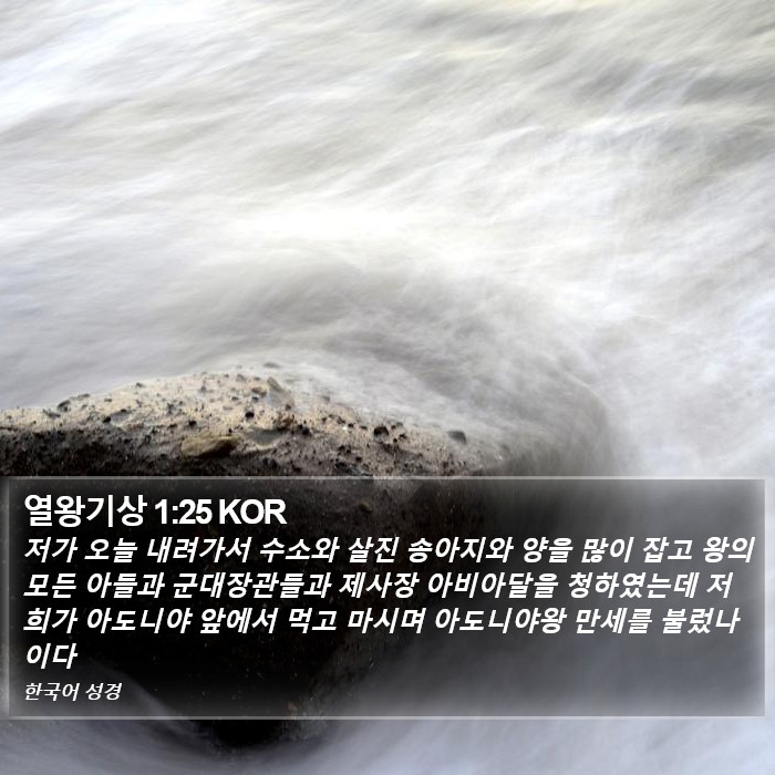 열왕기상 1:25 KOR Bible Study