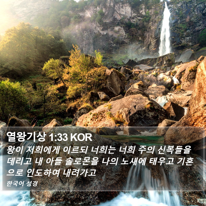 열왕기상 1:33 KOR Bible Study