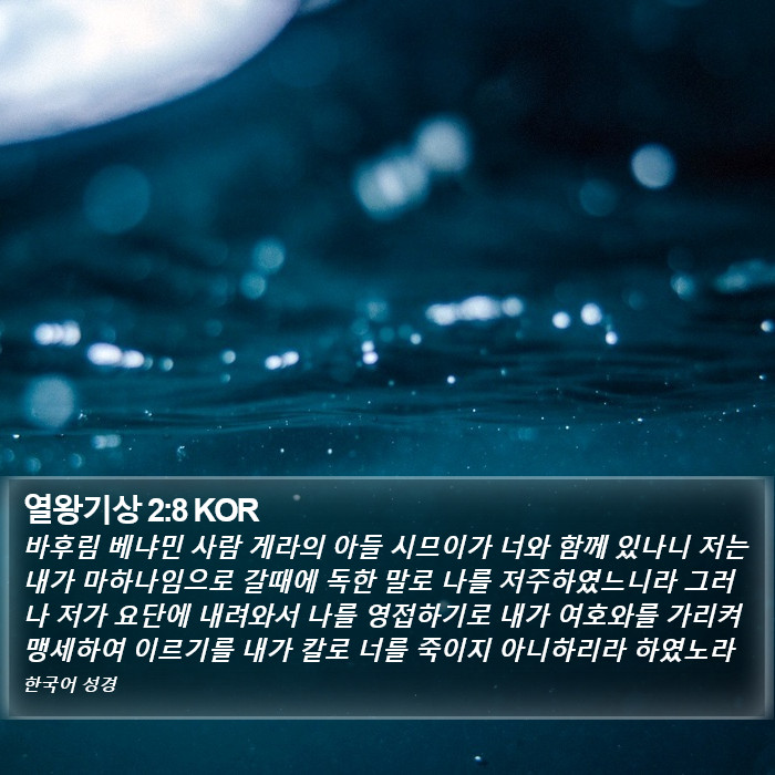 열왕기상 2:8 KOR Bible Study