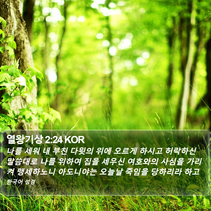 열왕기상 2:24 KOR Bible Study