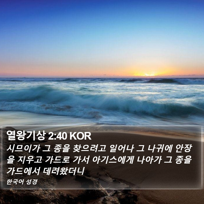 열왕기상 2:40 KOR Bible Study