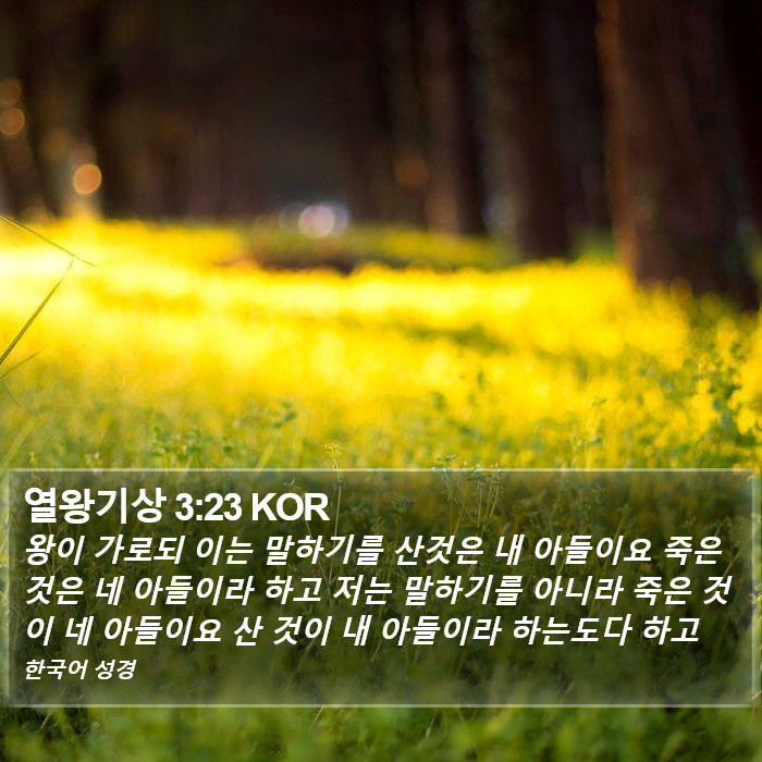 열왕기상 3:23 KOR Bible Study