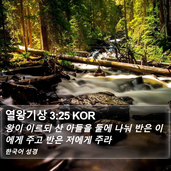 열왕기상 3:25 KOR Bible Study