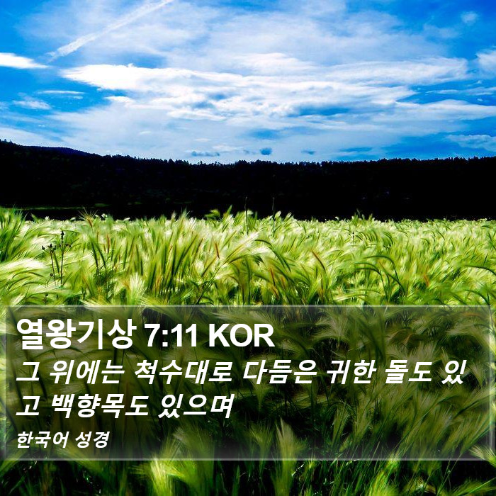 열왕기상 7:11 KOR Bible Study