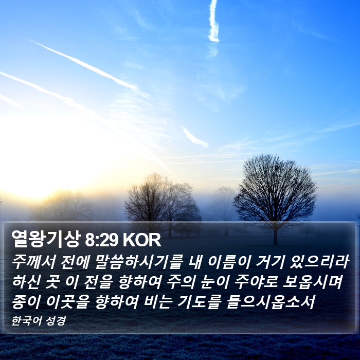 열왕기상 8:29 KOR Bible Study