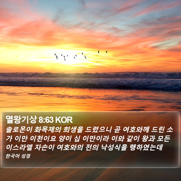 열왕기상 8:63 KOR Bible Study