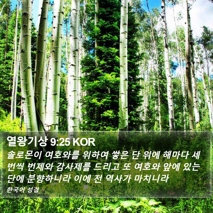 열왕기상 9:25 KOR Bible Study