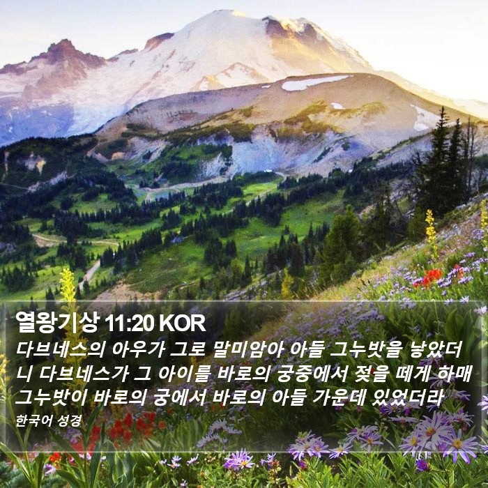 열왕기상 11:20 KOR Bible Study