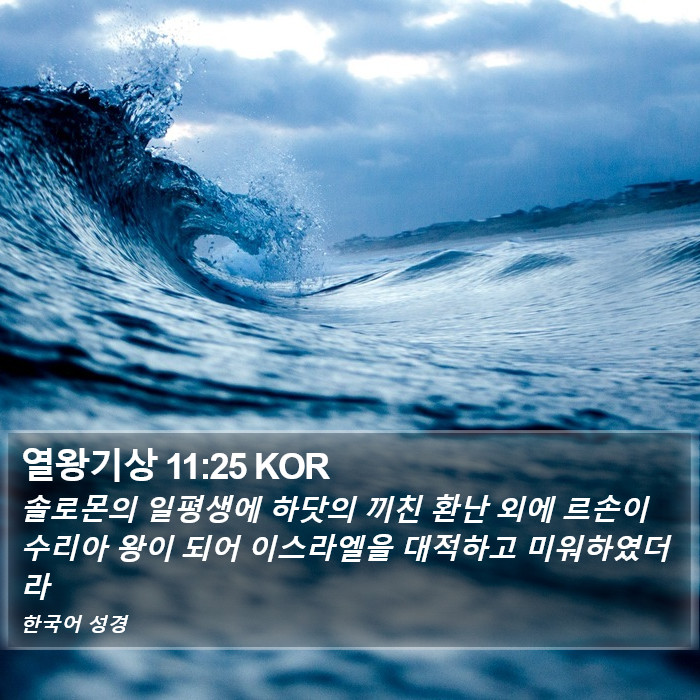 열왕기상 11:25 KOR Bible Study