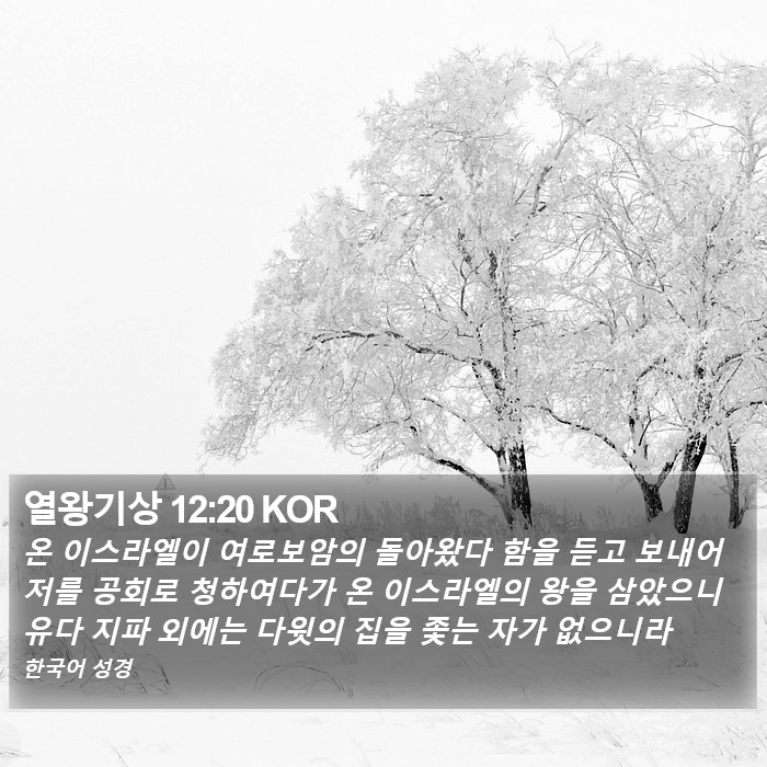 열왕기상 12:20 KOR Bible Study