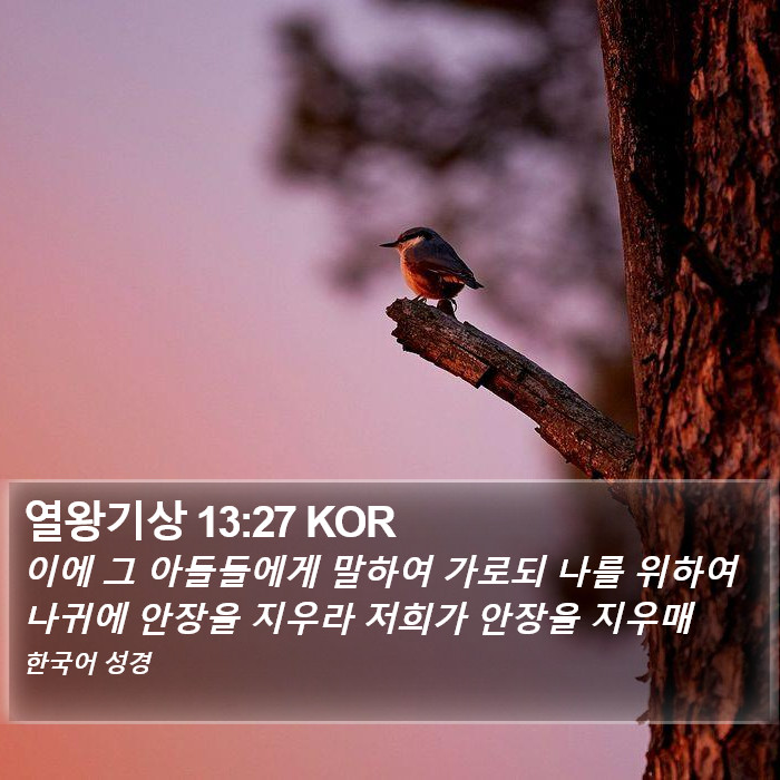 열왕기상 13:27 KOR Bible Study