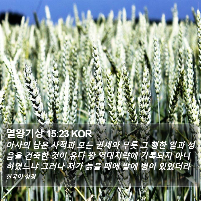 열왕기상 15:23 KOR Bible Study