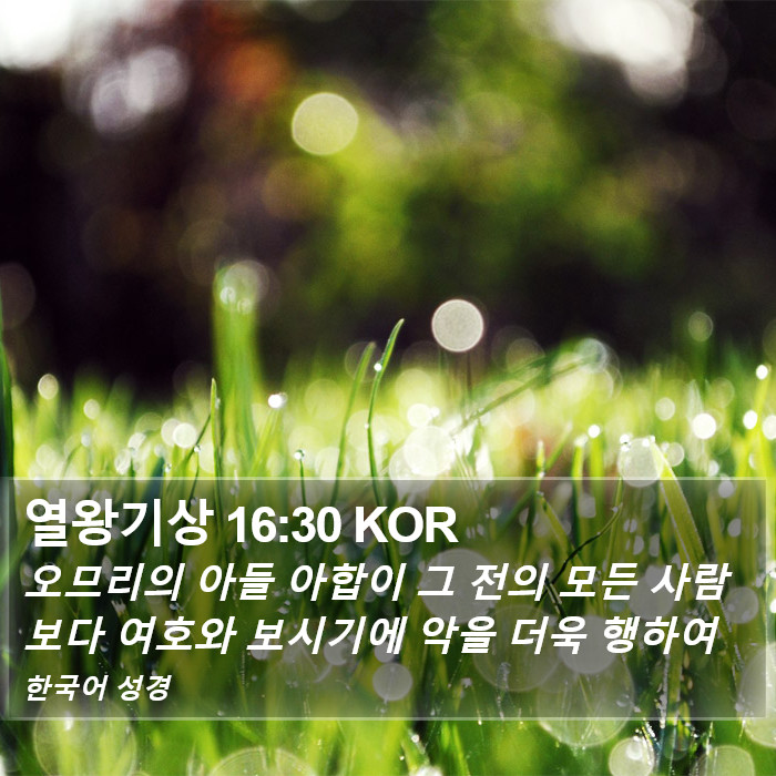 열왕기상 16:30 KOR Bible Study