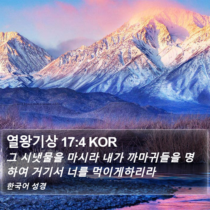 열왕기상 17:4 KOR Bible Study